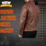 Brown Leather Biker Jacket IN USA,  CANADA, GERMANY, FRANCE #ytshorts #fashion #usafashion #clothes