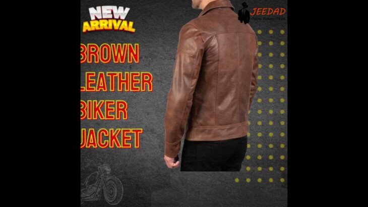 Brown Leather Biker Jacket IN USA,  CANADA, GERMANY, FRANCE #ytshorts #fashion #usafashion #clothes