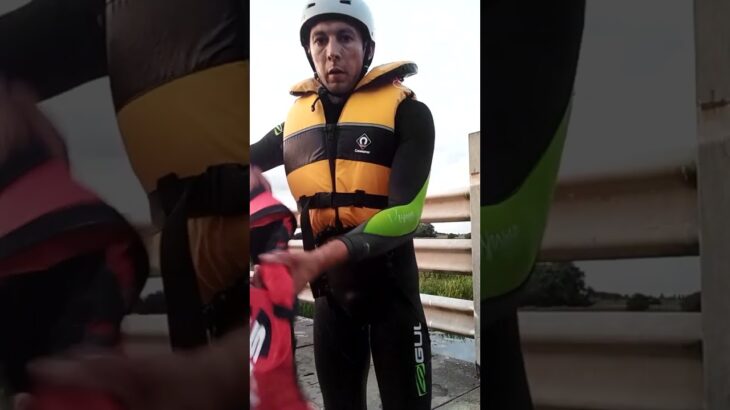 Taking off wet life jacket and life jacket diaper