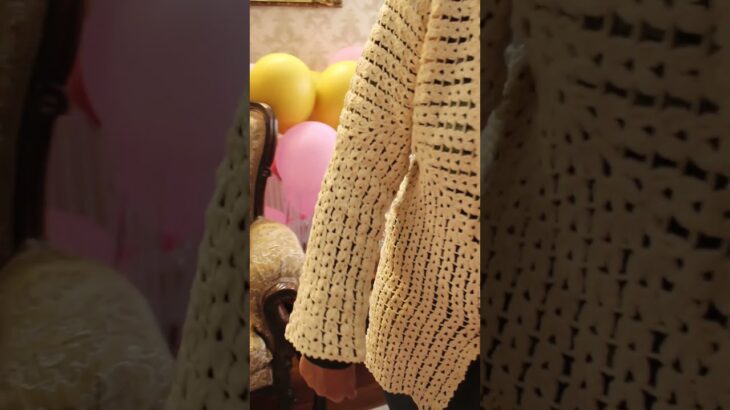 Unbelievable! Crocheting a Wheat Jacket with ONLY 2 Yarns! 😱 #shorts #short #shortvideo