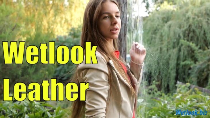 Wetlook shower | Wetlook leather jacket | Wetlook tights