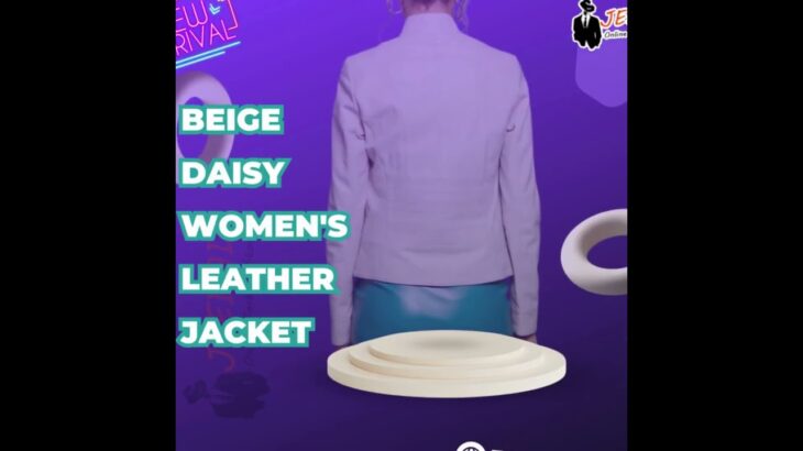 Beige Daisy Women’s Leather Jacket IN USA,  CANADA, GERMANY, FRANCE #ytshorts #fashion #viralvideo