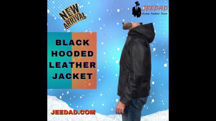 Black Hooded Leather Jacket IN USA,  CANADA, GERMANY, FRANCE #ytshorts #fashion #usafashion #usa