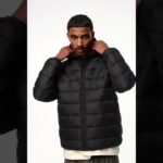 H&M | Men’s Shiny Lightweight Puffer Jacket Black