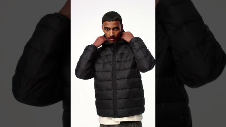 H&M | Men’s Shiny Lightweight Puffer Jacket Black