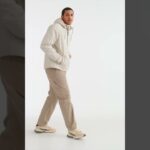 H&M | Men’s Shiny Nylon Hooded Windbreaker Jacket Creme