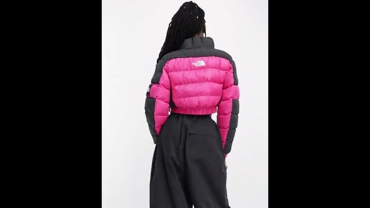 THE NORTH FACE | Women’s Shiny NSE Rusta Cropped Insulated Puffer Jacket Bright Pink | ASOS