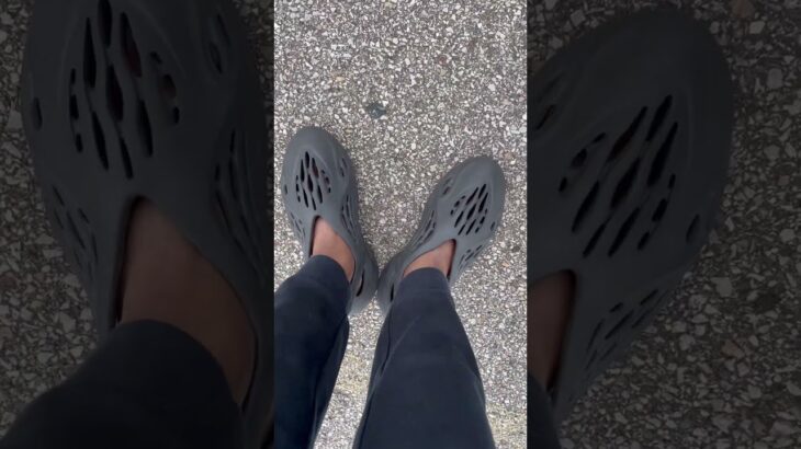 Outside In The Addidas Yeezy “Onyx” Foam Runner Shoes