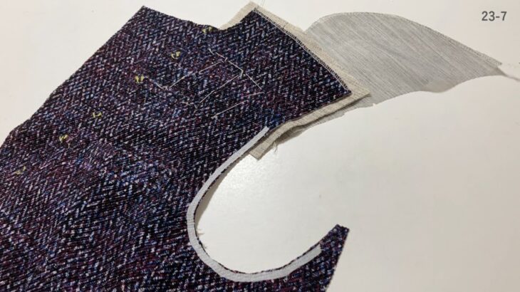1/ printed polyester knit fabric making jacket ジャージジャケット テーラード ポリエステル tailored sewing tutorial 23-7