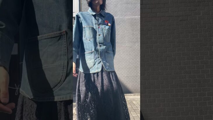 デニムジャケット着てる人あんまりいない？ #ootdfashion #fashion #japanesestyle #古着コーデ #streetstyle #個性的ファッション #skirt