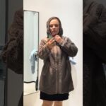 try on a  fur jacket in Kappahl
