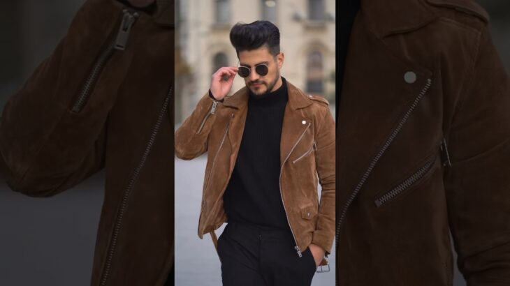 How to combine a leather jacket in all black outfit #jacket #leatherfashion #fashionmodel #menswear
