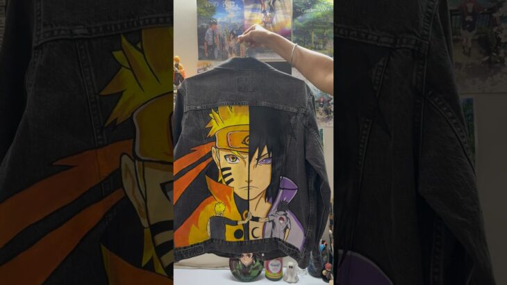 Naruto x Sasuke customized denim jacket #acrylicpainting #naruto #standingnexttoyou