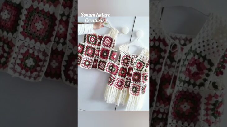 Stylish Granny Square Jacket for a Cozy Look#shortvideo #crochetfashionworld