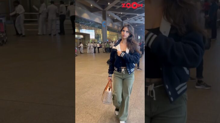 Suhana Khan FLUANTS her hair & ADJUSTS her jacket in front of paps at airport 😱 #shorts #suhanakhan