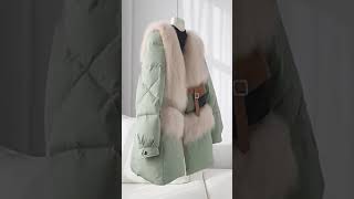 Fox fur collar fur goose down jacket#ootd #streetstyle #coat #fashion #fashionstore #clothes