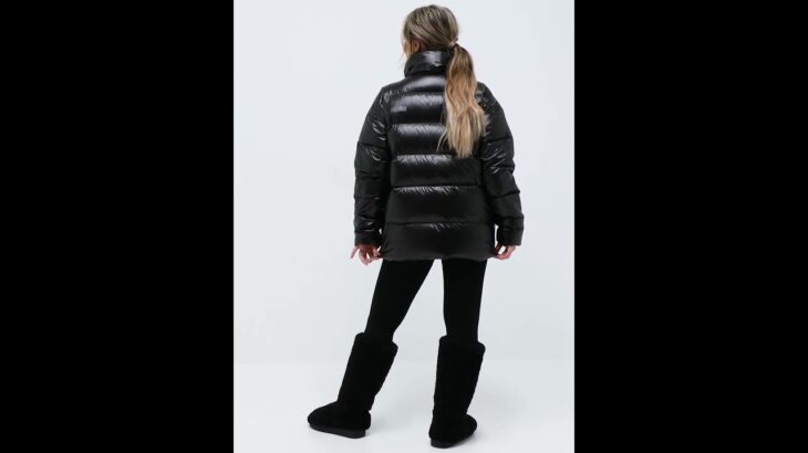 PUMA | Shiny STYLE DOWN Winter PUFFER Jacket Glossy Wetlook Black Women | NELLY