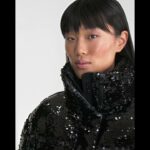 RUDSAK | Shiny LAURENCE Padded SEQUIN DOWN PUFFER Jacket Glossy Black Women