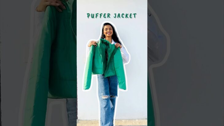 *Saste* puffer jacket 💚✨ apko yeh Color kaisa laga?? #classywings #winterfinds