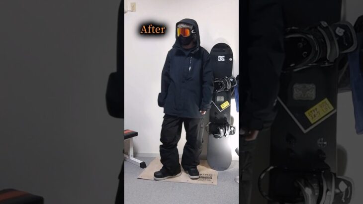 VOLCOMジャケットと黒パンツ スノーボード