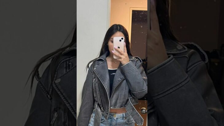 Zara cropped leather jacket from Shein 🔥😤 #mollymae #zarajacket #shorts