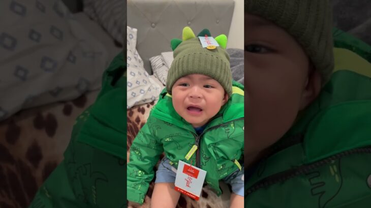 his reaction when you got him a nice bonnet and jacket 😆 he didn’t like it 😅 #baby #hisreaction
