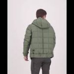 G STAR Shiny Meefic Squared Quilted Padded Jacket Hooded Olive Green Men | TradeInn