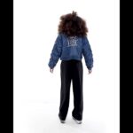 OBJECT | Shiny Embroidered Back Bomber Jacket Dark Blue Women | Asos