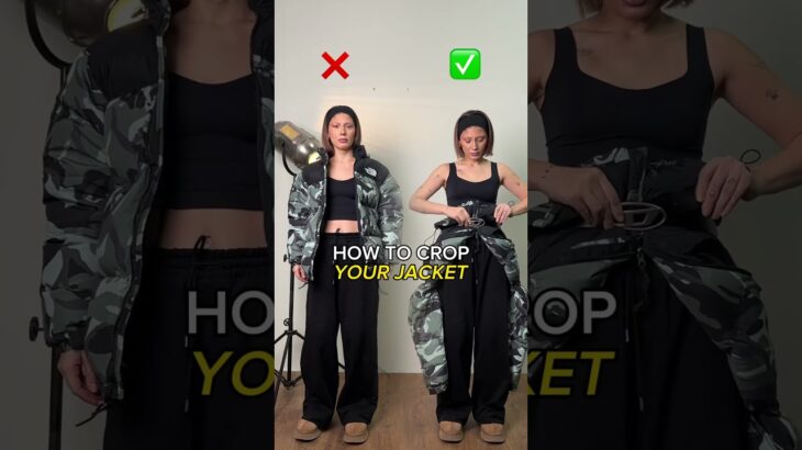 fashion hacks: how to crop your jacket puffer #fashionhacks #hacksvideo