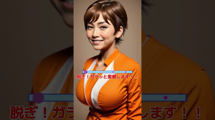 AI with a short cut wearing an orange suit. オレンジスーツのショートアイちゃん。 #これがこう #ピタ止めチャレンジ #ピタ止め #美女 #shorts