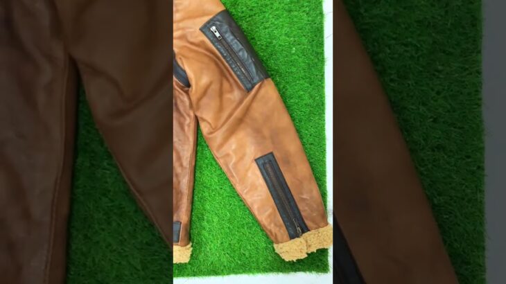 B3 Aviator Fur Lining Distressed Brown Shearling Leather Jacket  #leatherjacket #trending #fashion
