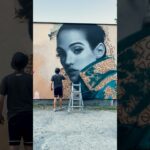 Teal jacket portrait – art process || PIEKSA #viralart #artshorts #graffitiart #sprayart #wallart