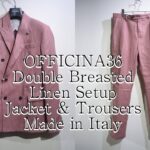 オフィチーナ36 ダブル リネンセットアップジャケット OFFICINA36 Double Breasted Linen Setup Made in Italy 千葉 温故知新