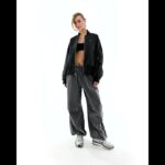 NIKE Sportswear Essenitals Oversized Bomber Jacket Shiny Black Women | Asos