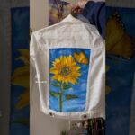 Sunflower denim jacket | Part – II #art #sunflower #customised #denimjacket