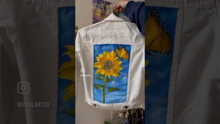 Sunflower denim jacket | Part – II #art #sunflower #customised #denimjacket