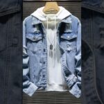 fashion denim jacket hoody