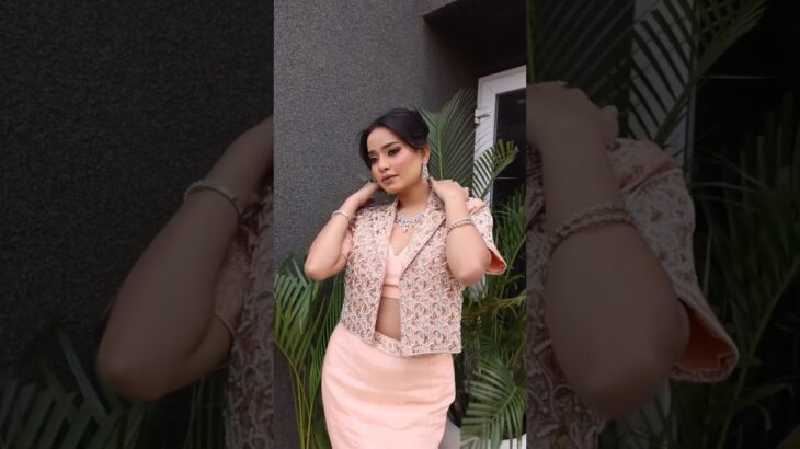 Peach Silk Cocktail Gown with Handworked Jacket| Rawaaj India #cocktailgown #silkgown #fashion