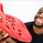adidas YEEZY FOAM RNNR Vermilion Red On Foot Sneaker Review QuickSchopes 253 Schopes Yzy Runner