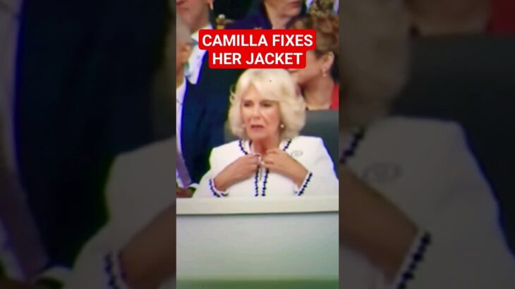 CAMILLA FIXES HER JACKET#britishroyalfamily #princewilliam #katemiddleton #shortsfeed #shortsvideo