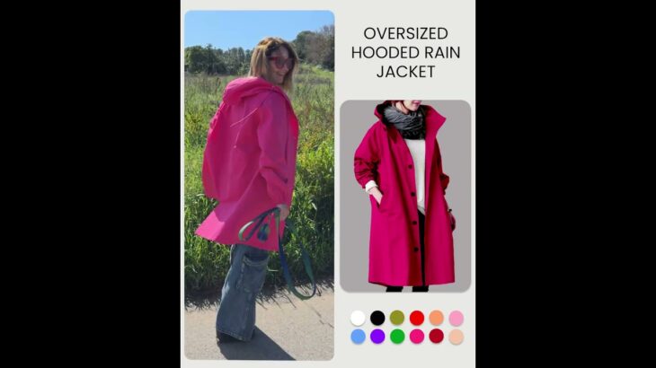 Water Resistant Oversized Hooded Windbreaker Rain Jacket