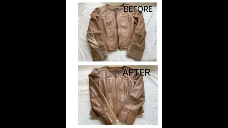 【レザージャケットの染め直し】　#クリーニング #しみ抜き #染め直し #shorts