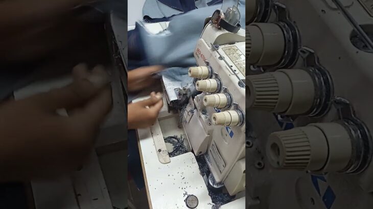 Denim jacket sleeve join by overlock machine || sleeve join ||  jacket sleeve join ||