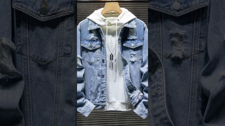 fashion denim jacket hoody