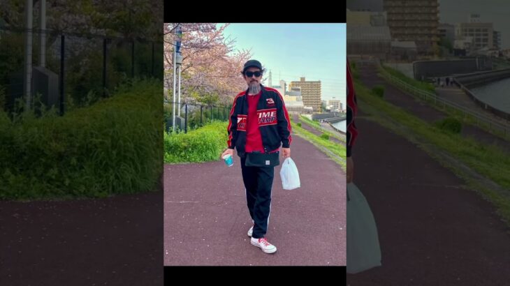 古着のレーシングジャケットにアディダスのトラックパンツで◎ #古着コーデ #トラックパンツ #メンズファッション
