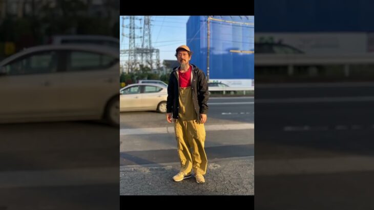 私別注デニムパーカーに、チノ生地のオーバーオールで◎ #デニムジャケット #オーバーオール #アメカジ