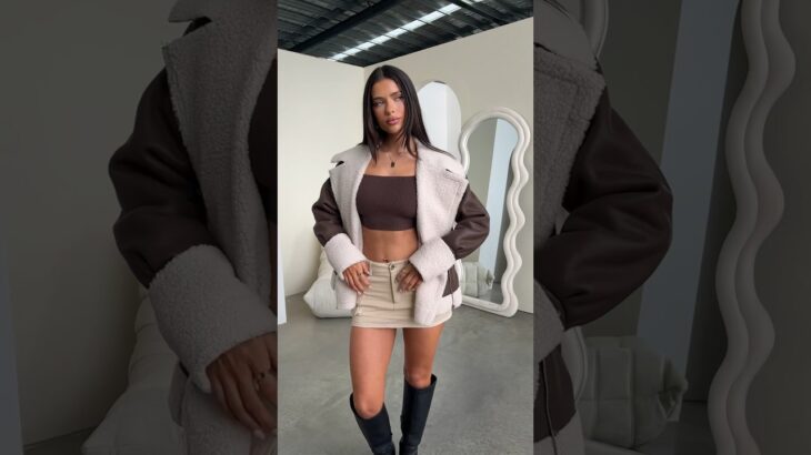 Brown Fur Jacket for Winter 🤎 #fashion #winterfashion #jacket #outerwear #miniskirt