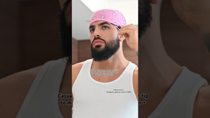 Casual outfit with leather jacket + tip to make your perfume last longer + easy grooming routine