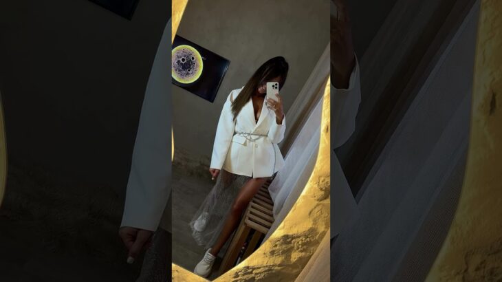 Interesting designed jacket in white and silver! #design #fashion #style