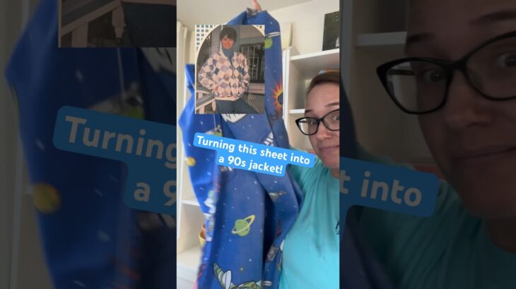 Last minute D23 project! Making a jacket from sheets ✨😂 #upcycling #d23